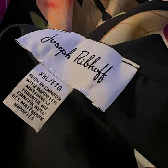 Joseph Ribkoff Black/Multi Floral Print Boxy Top Style 252218 Size XXL - Picture 2 of 7